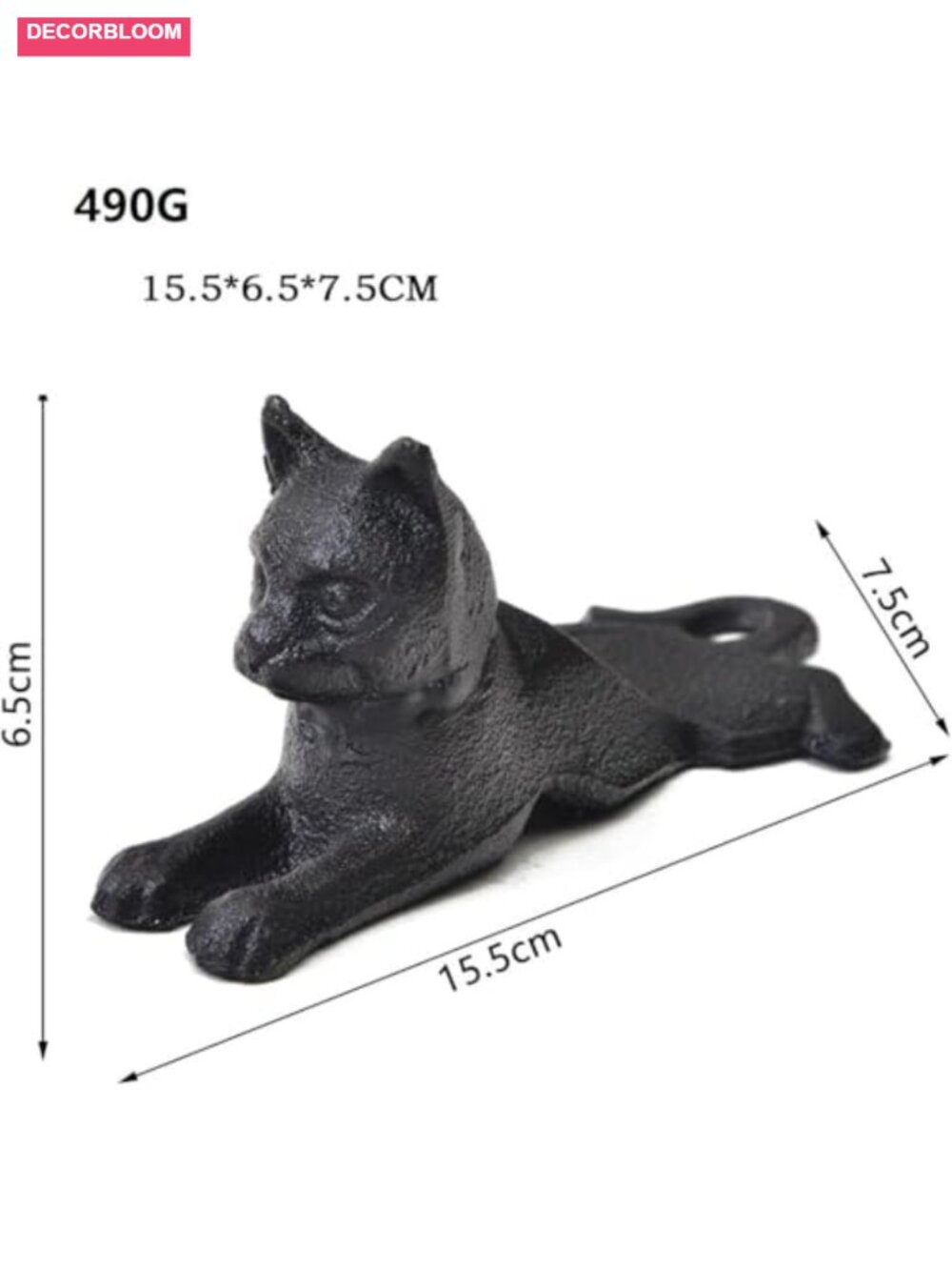 Heavy Duty Cast Iron Cat Door Stop Decorative Wedge Stopper Anti-Collision Wall - Picture 2 of 6